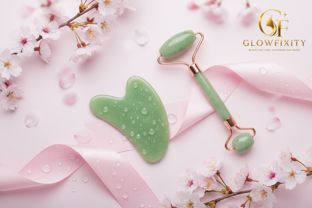Gua Sha Board 2PCS Massage Stone And Facial Body Skincare Roller